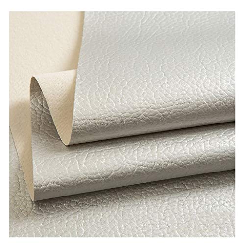 Vinilo Polipiel para Tapizar, Tela de Cuero Acolchado Manualidades, Cojines o Forrar Objetos. Venta de Polipiel por Metros para la Decoración Interior Del Asiento(Silver,1.4X3m)