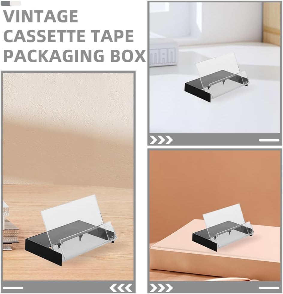 ABOOFAN Clear Cassette Tape Storage Cases 5-Pack Retro Tape Box Plastic Audio Cassette Holder for Organizer Record Storage Box and Small Item Protection 4.25 X 2.75 X 0.62 in