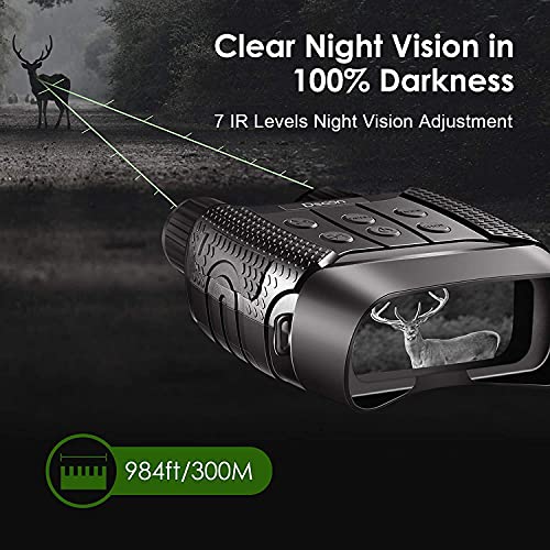 Night Vision And Day Binoculars For Hunting In 100% Darkness - Digital Infrared Goggles Military For Viewing 984Ft/300M In Dark With 2.31" Lcd Screen, Take Day Night Ir Photos Video 32G Tf Card Adults #TOP3