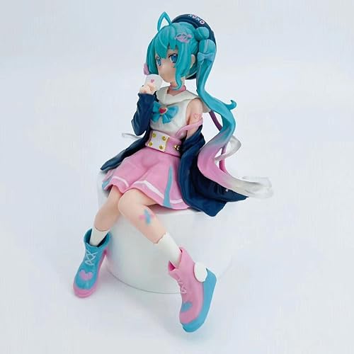 Miniatura 4 de FOUONTOS Miku Figuras de acción de fideos versión deportiva de sirvienta decoración de PVC el mejor regalo para anime-FA posición sentada de 55