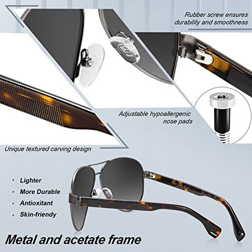 AVAWAY Pilot Police Military Army Sunglasses Mens Womens UV 400 Protection Metal Oval Acetate Category 3 Sun Shades Sunnies4