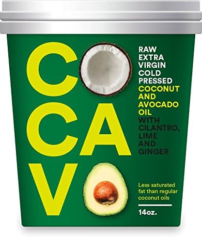 Cocavo, Extra Virgin Coconut Oil, Extra Virgin Avocado Oil with Cilantro, Lime & Ginger 14oz