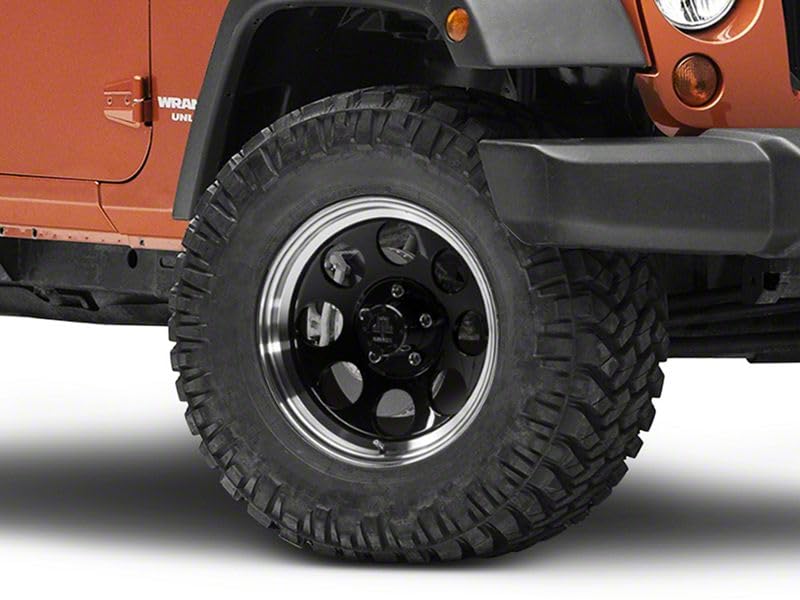 Mammoth 8 Aluminum 17x9 Glossy Black Wheel Compatible with 2007-2018 Jeep Wrangler JK Models | Aggressive 8-Hole OFF-Road Styling 17 Inch, 6mm Offset Jeep Rim | Durable Steel Matte Finish Wheel Rim