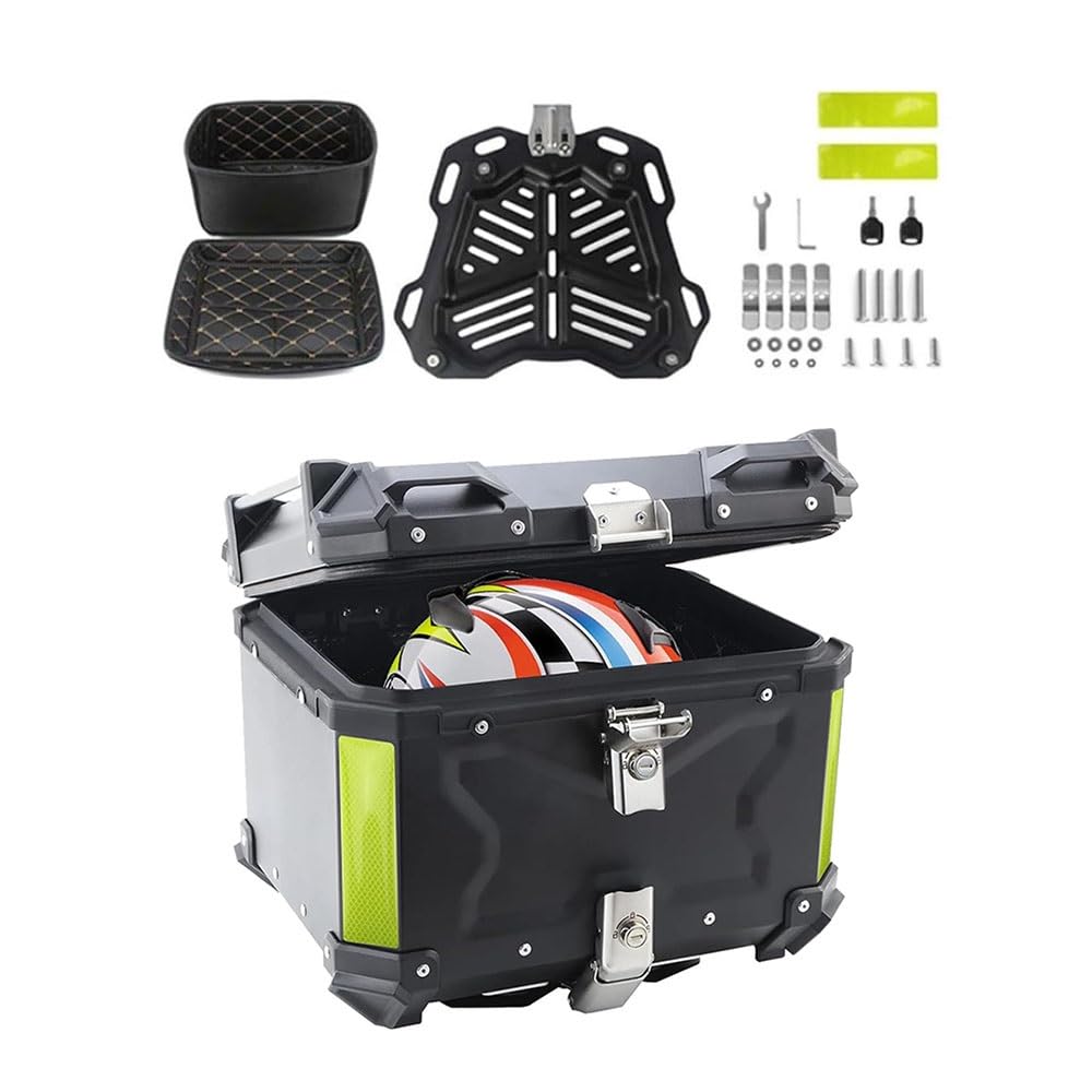 Top case de moto noir 45L coffre étanche en aluminium et boîte de casque étanche