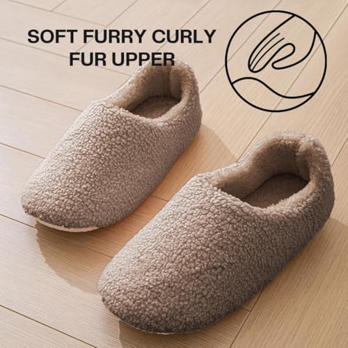 Rojeam Men Women Slippers Warm House Shoes Indoor Outdoor Non-slip Winter House Slippers2