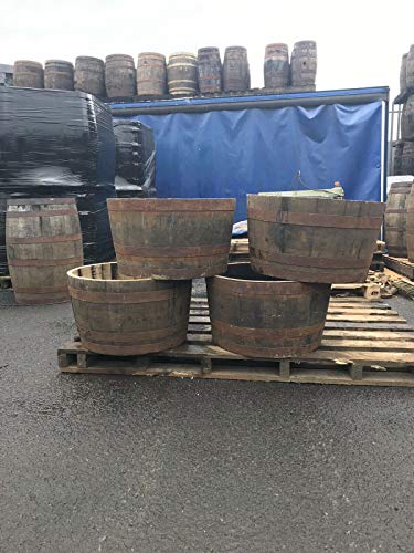 Half Solid oak Whisky barrel planter garden Patio lawn tub flower pot