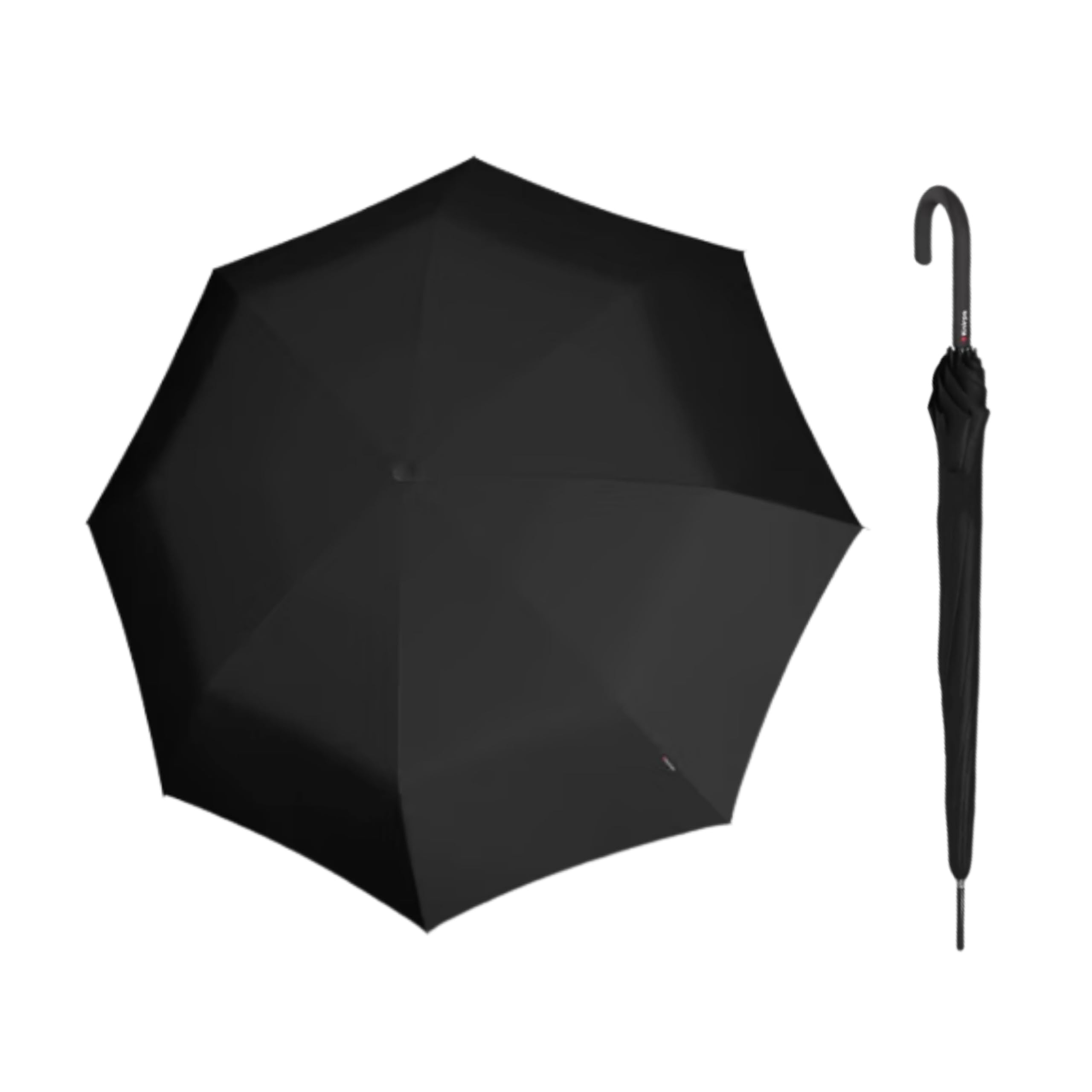 T.760 Stick Automatic Auto Open Rain Umbrella With Curved Handle - Windproof Travel Cane With Automatic Open Button - For Adults - 107cm Diameter