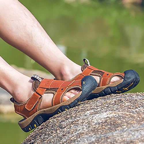 Men's Headband Breathable Thick Sole Casual Beach Shoes ls Brown2