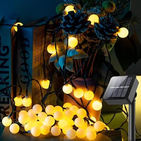 Tnibition Solar Fairy Lights, Solar String Lights10M/36Ft 60 LED Solar Garden Lights Waterproof Solar Powered String Lights Globe Garden Lighting for Home Yard Party Christmas Decoration Cover