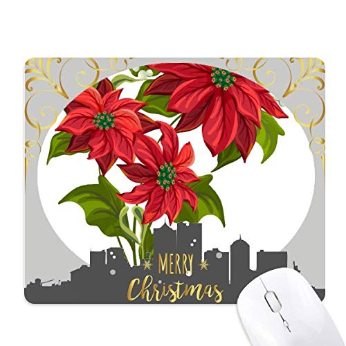 Poinsettia de Noël tapis de souris en caoutchouc pour décorer votre bureau de télétravail