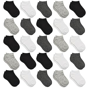 Calcetines para niños – Juego de 25 pares de calcetines de tobillo para niños y niñas (0 a 14 años)