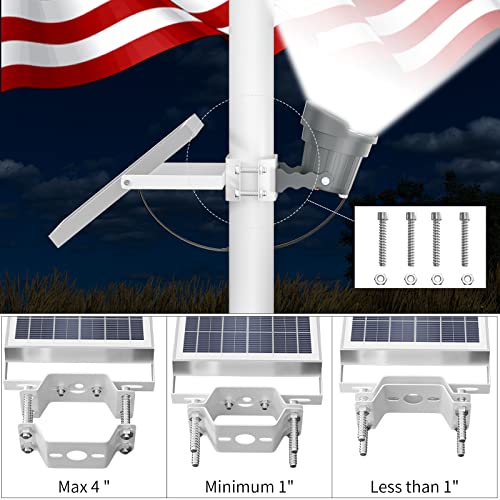 Ofuray Solar Flag Pole Light Waterproof, Dimmable 3000-6000K Brightest Flag Pole Light Solar Powered, 3In1 Design American Flag Led Solar Spot Lights Outdoor For Yard Dusk To Dawn Fit 1"-4'' Flagpole #TOP2