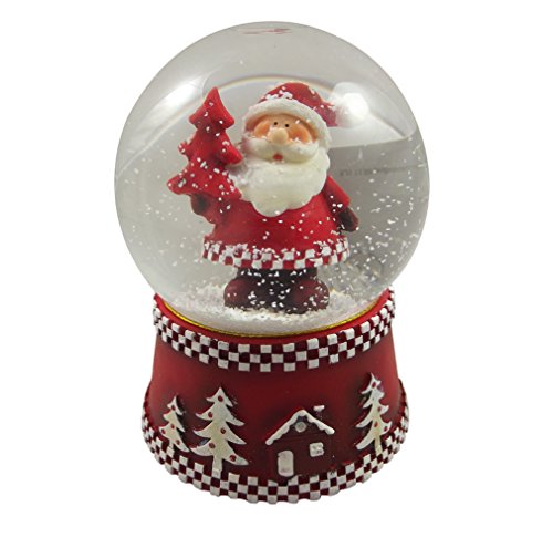 Gisela Graham Traditional Musical Snowglobe - Modern Father Christmas Design