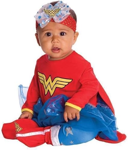 Mameluco de disfraz infantil Wonder Woman rojo azul amarillo