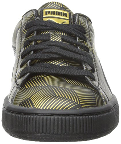 PUMA Women's Basket Classic Metal Sneaker,Black,8 B US
