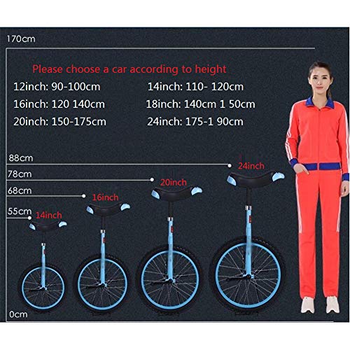 Dbtxwd Monocycle à Cadre de Roue de vélo avec siège de Selle à dégagement Confortable et Pneu antidérapant 14"à 24" vélo de Cyclisme - Image 5