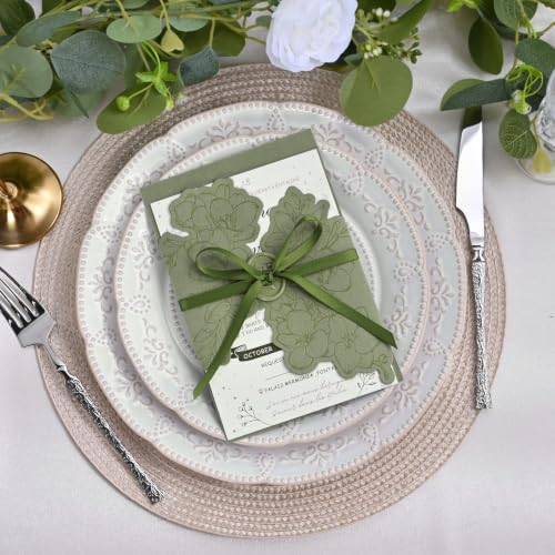 Image of Double Face Moss Satin Ribbon 1 /4 inch X 50 Yards Polyester Moss Ribbon for Gift Wrapping Very Suitable for Weddings Party Hair Bow Invitation Decorations and More