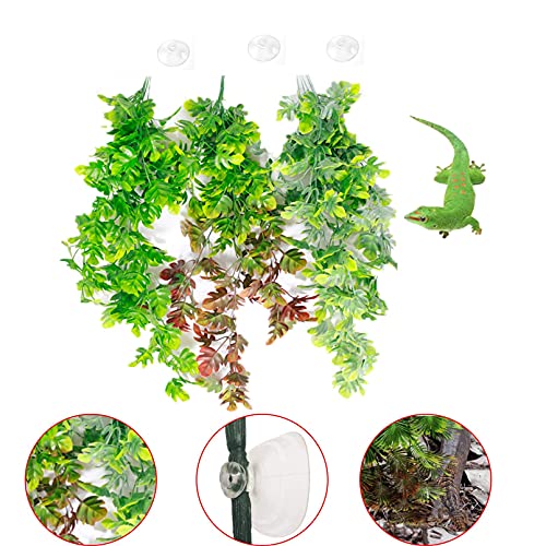 Hamiledyi Bearded Dragon Tank Accessories Lizard Hammock Adjustable Leash Bat Wings Reptile Plants Hanging Fake Vines Tank Habitat Decor for Climbing Chameleon Lizards Gecko Snakes - Image 7
