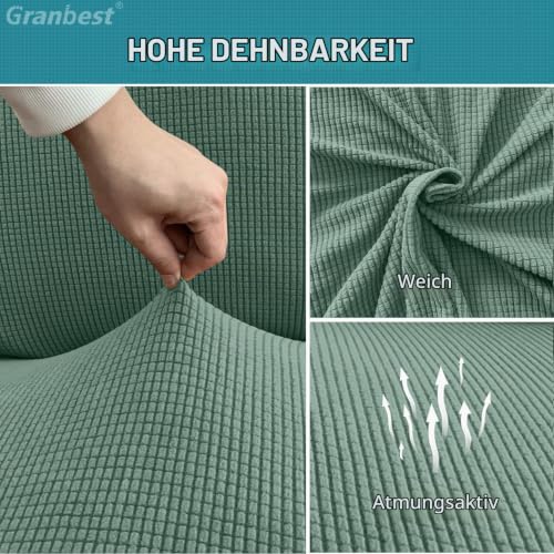 Granbest Hohe Dehnung Stuhlhussen, Universelle Passform Jacquard Esszimmerstühle Bezüge, Abnehmbare Stuhl Protektors für Esszimmer, Küche… – Ansicht 3