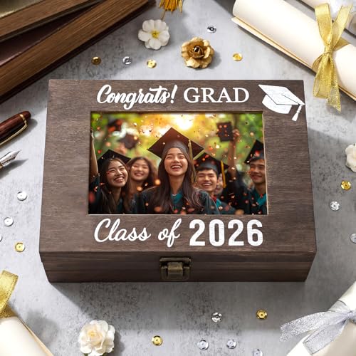 Seeloowy Graduation Memory Keepsake Box with Photo...