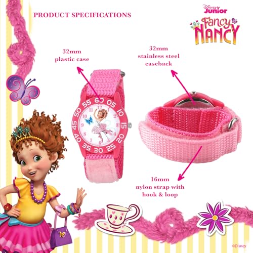 Disney Jr. Kids' Plastic Time Teacher Analog Quartz Nylon Strap Watch3