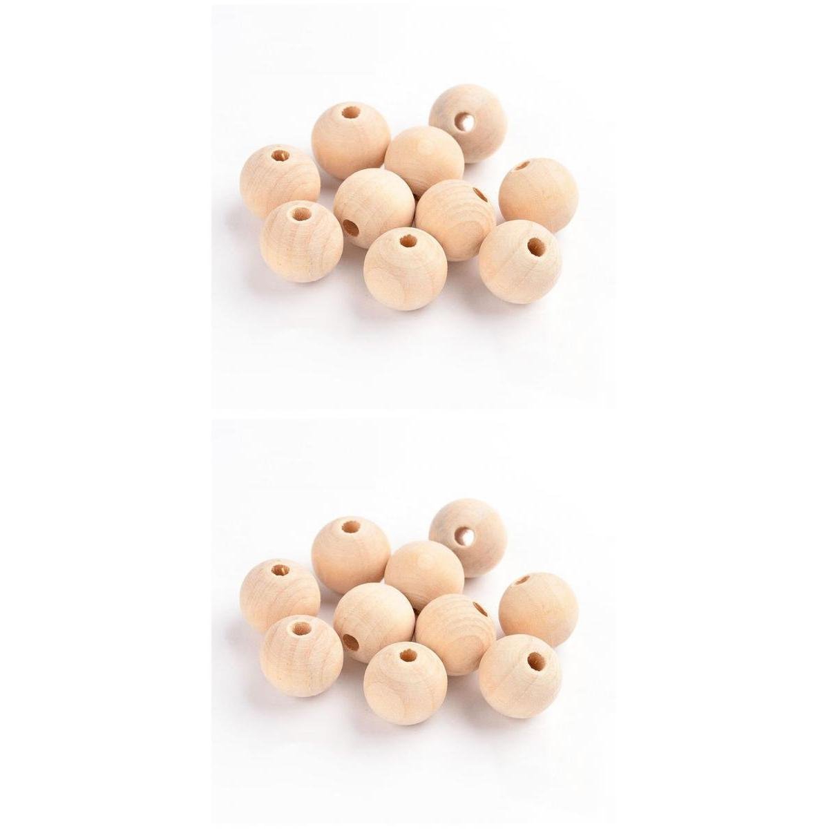 SNAPPSY 50Pcs 6mm + 50x 10mm Wooden Rustic Beads for Crafts DIY Making Home Holiday-image-28