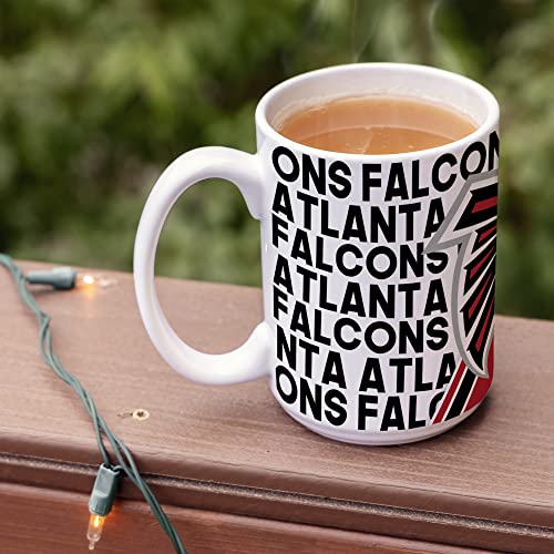 Image of Rico Industries NFL Football Atlanta Falcons 15 oz White Ceramic Mug