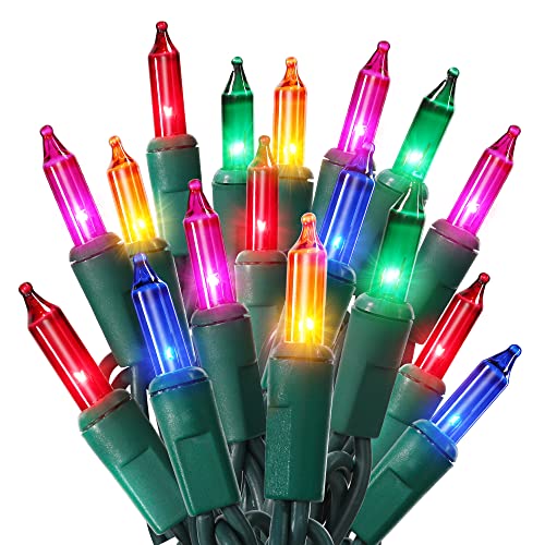 ODEETRONIC Multicolor Christmas Lights, 21.63ft 100 Count Incandescent holiday Lights Connectable, 120V UL Certified Mini Christmas Tree Light for Xmas, Party, House Indoor & Outdoor Decor, Green Wire ODEETRONIC Multicolor Christmas Lights, 21.63ft 100 Count Incandescent holiday Lights Connectable, 120V UL Certified Mini Christmas Tree Light for Xmas, Party, House Indoor & Outdoor Decor, Green Wire