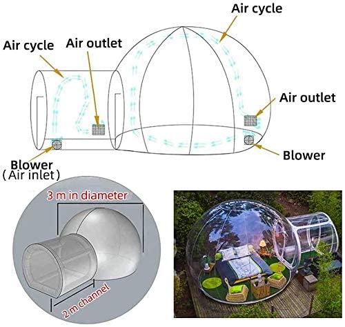 Carpa Inflable Transparente para Exterior, 1 Persona, 3 x 4 m miniatura 2