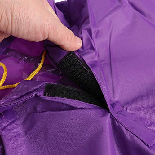 VORCOOL Mens Women Cycling Bicycle Bike Rain Cape Poncho Hooded Windproof Rain Coat Mobility Scooter Cover Outdoor Camping Tent Mat with Transparent Cap (Purple)