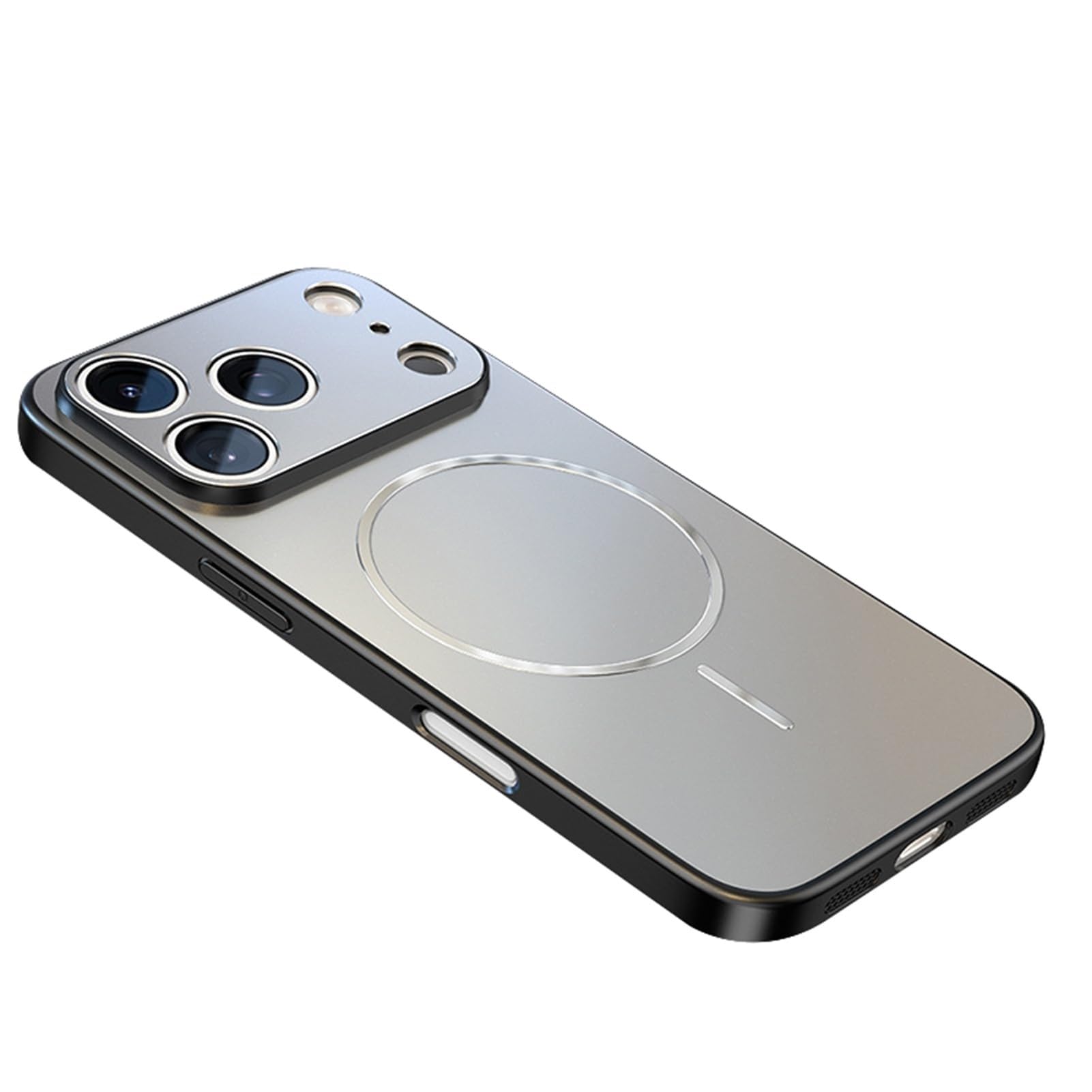 Generico Custodia Per IPhone 17 Pro Max/17 Pro/17, Silicone Liquido Case | With Antiscivolo Ricarica Wireless Guscio(Silver,17 Pro)