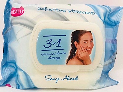 Dealo 30 toallitas desmaquillantes 3 en 1 Strucca, hidratada, limpia sin alcohol con aloe