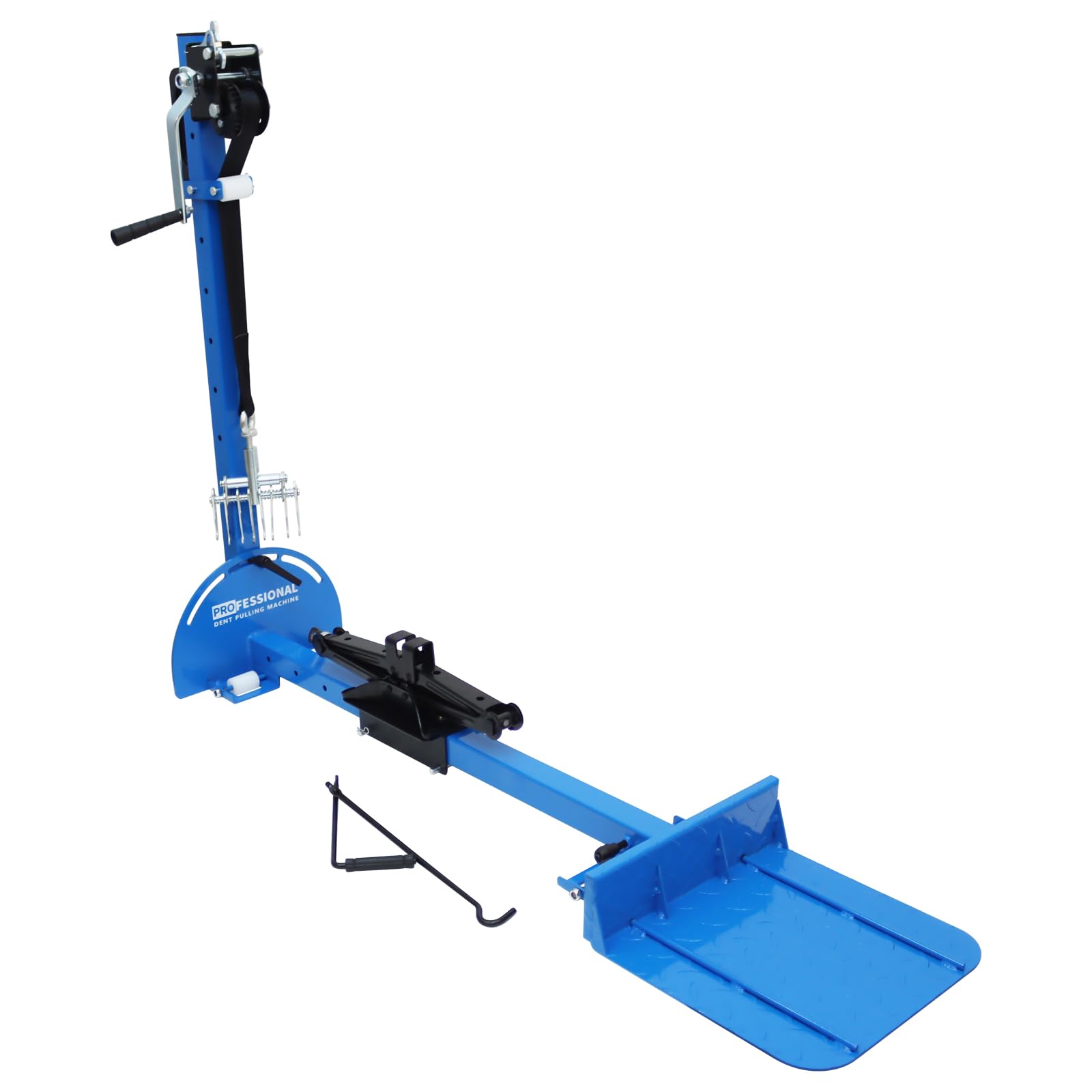 PreAsion 3-in-1 Car Dent Puller Tool - 600 kg Pulling Force, Adjustable Height, 8-Prong Retractor, with Hand Winch & Nylon Casters for Sheet Metal Dent Repair on Fenders, Sills & Doors