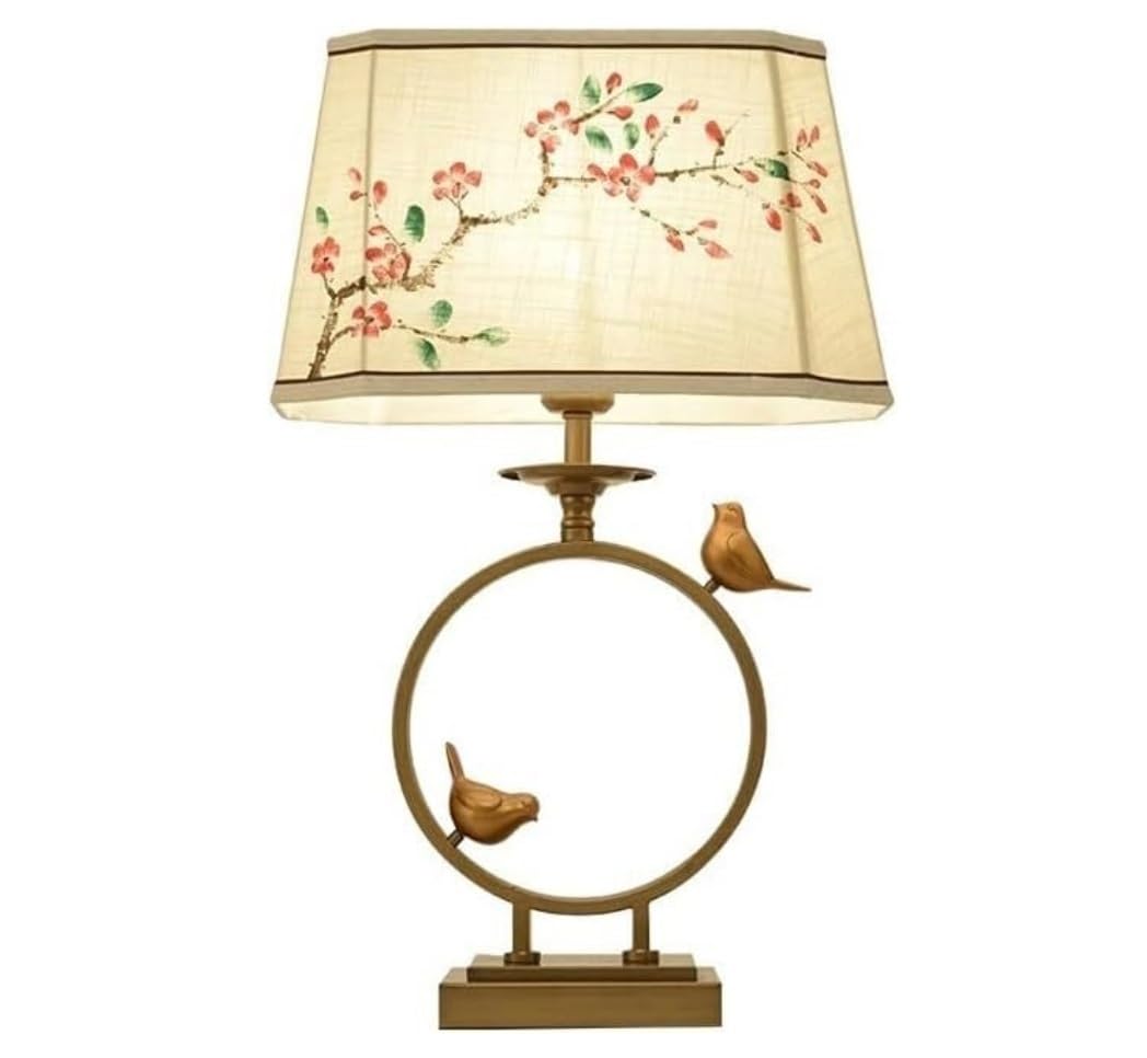 Lampa stołowa Lampy nocne Lampka nocna Malowana ręcznie tkanina Żelazna szafka nocna Salon Gabinet Sypialnia Chiński styl Antyczne biurko (przycisk Sw