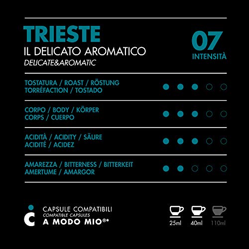 FRHOME - Lavazza a Modo Mio 100 Càpsulas compatibles - Il Caffè Italiano - Mezcla Trieste Intensidad 7 - Imagen 3