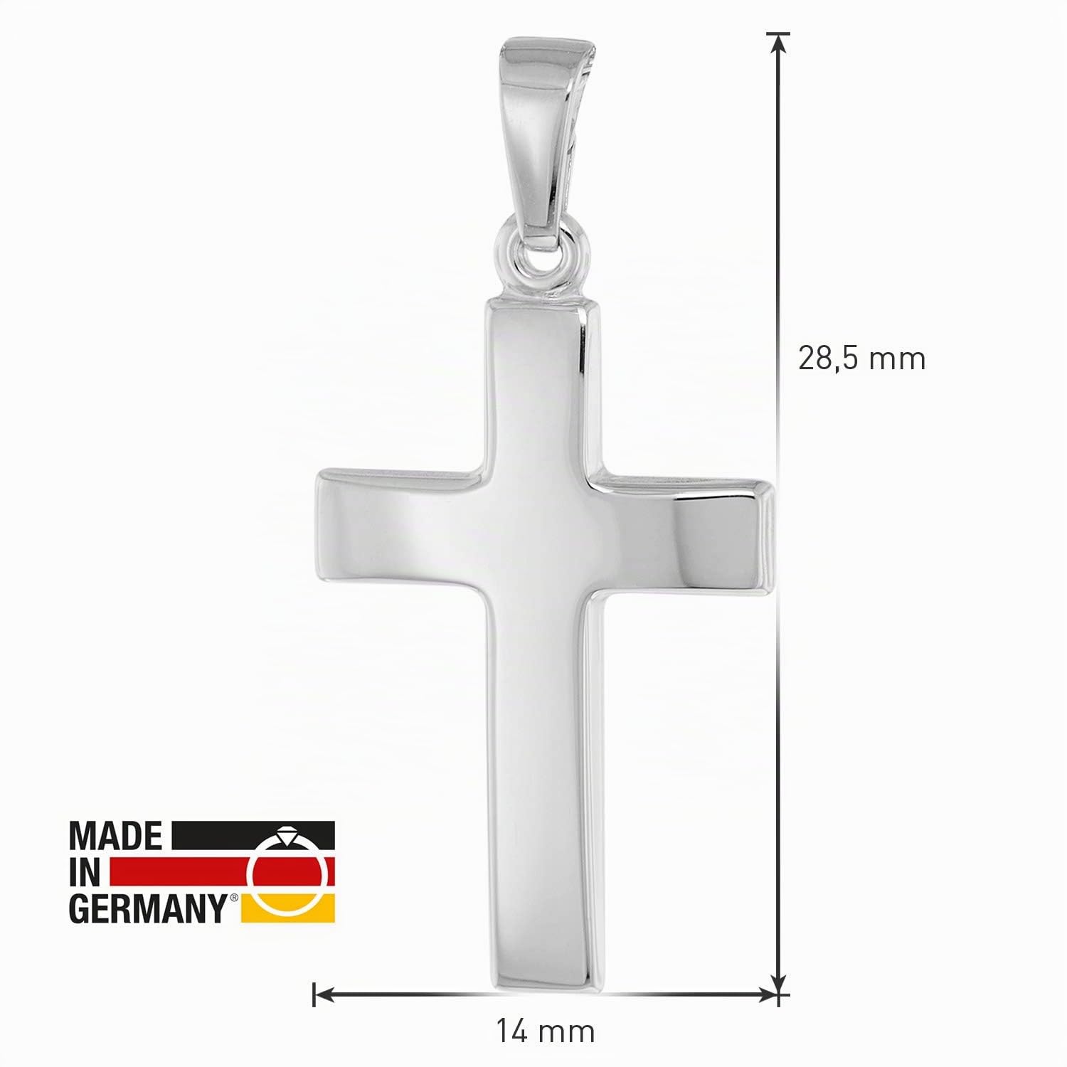 trendor Kreuz-Anhänger 21 mm Weißgold 333 (8 Karat) mit Silberkette 75966