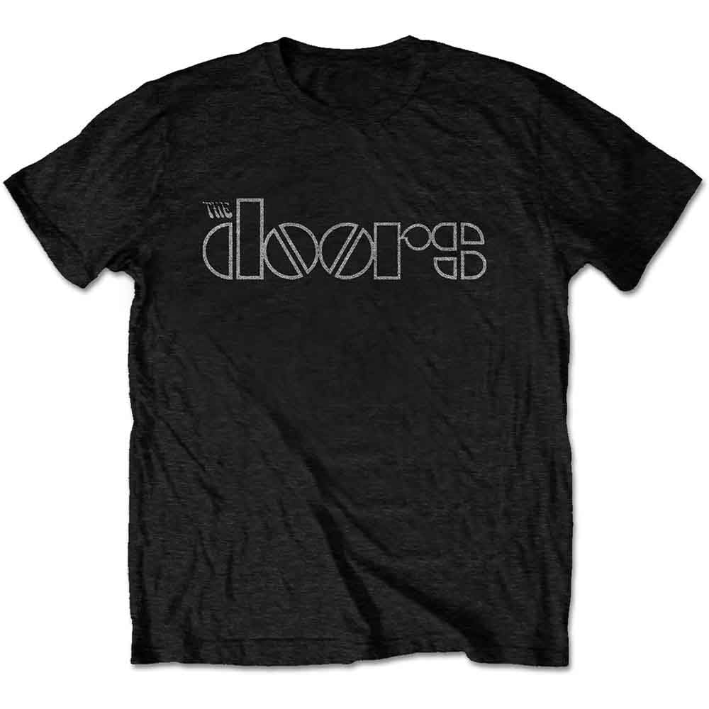 The Doors Men's Black T Shirt Classic Band Logo Official Xl