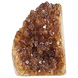mookaitedecor Natural Citrine Crystal Cluster Geode, Self-Standing Yellow Quartz Stone Raw Crystals and Minerals Specimen for Healing Home Decor, 201-300 g