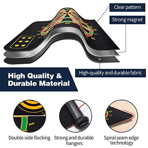 Magnetic Dart Board, Dart Board Game With 12 Magnetic Darts, Double-Sided Safe Dart Game Set, Indoor Outdoor Rollup Dart Board Set, Magnet Dart Board Game For Adults #TOP3