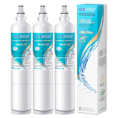 Image of ICEPURE Alkaline 5231JA2006A Refrigerator Water Filter Replacement for LG LT600P, kenmore 9990, KENMORECLEAR 46-9990, FML-2, 5231JA2006B, WF300, R-9990, WFC2001, LSC27931ST, Enhances PH, 3Pack