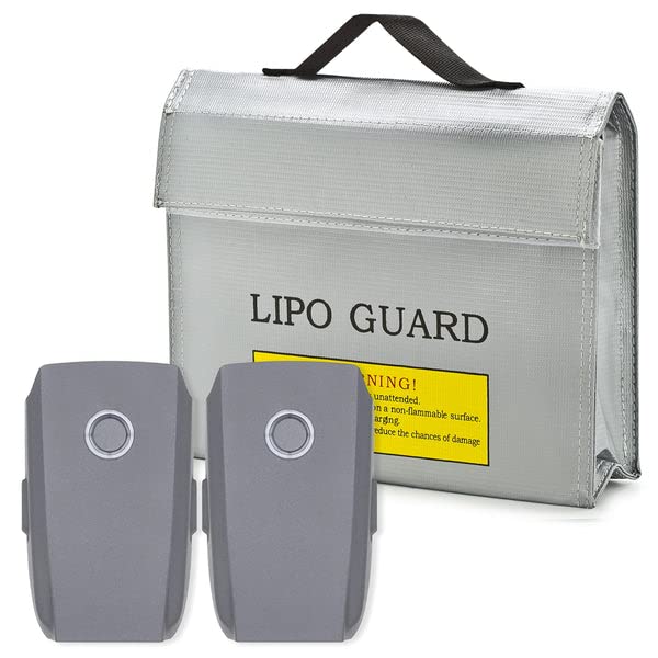 ExpertPower Replacement Battery for DJI Mavic 2 with Safety Bag - Includes Two Packs of Intelligent Flight Battery and One Fireproof Storage Bag