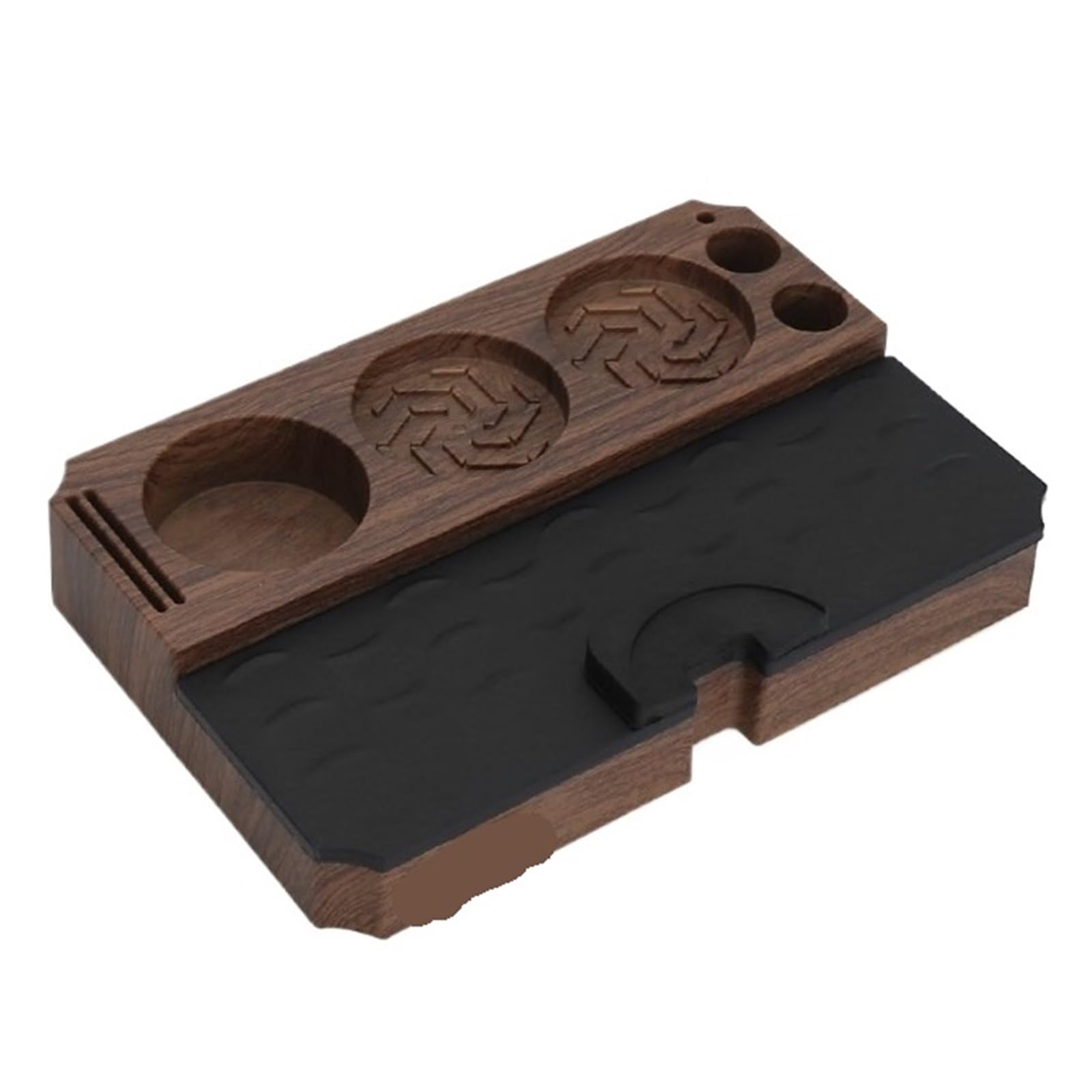 Base de soporte for estación compactación café, accesorio herramientas Barista, portafiltro 51mm, 54mm y 58mm(Wood Grain)