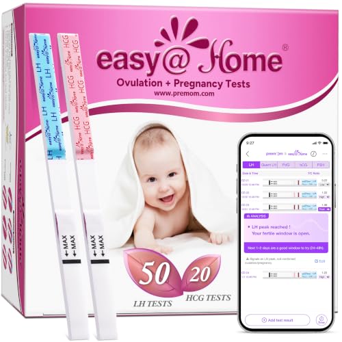easy@Home 50 Ovulation Test Strips and 20 Pregnancy Test Strips Combo Kit