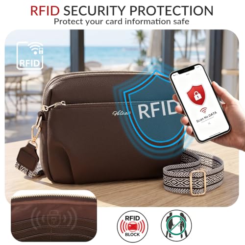 Image of Crossbody Bag for Women Vegan Leather Handbag Purse Anti Theft RFID