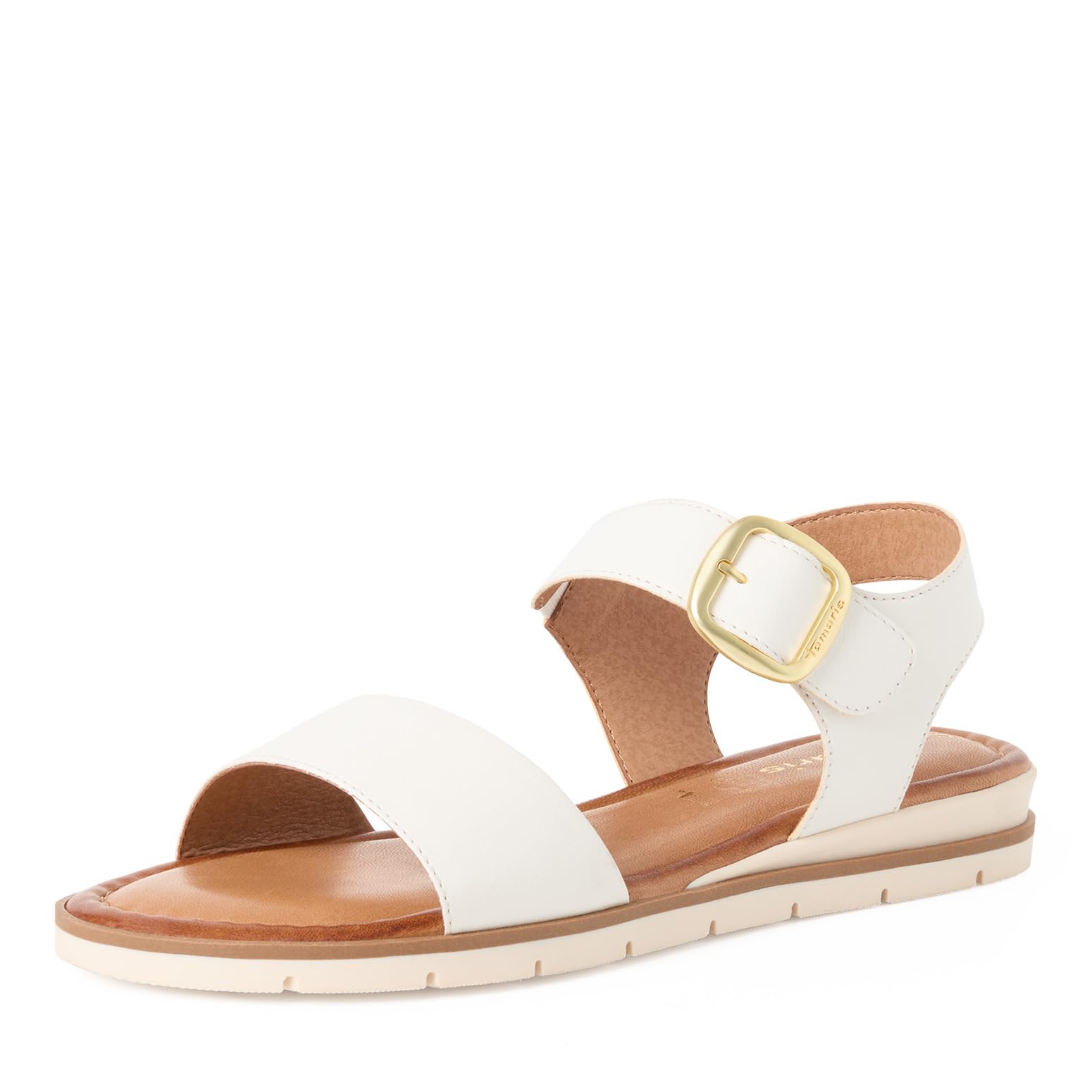 Tamaris Women’s leather sandal flat white 7.5 UK