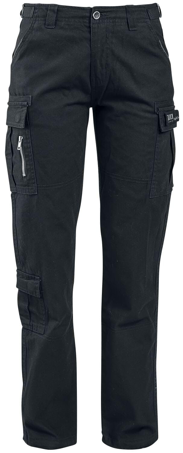 Pantaloni Black Premium By EMP – Modello Bootcut Nero Con Risvolto – Vita Media 98% Cotone – Taglio Rock - 2