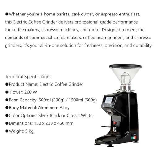 Molinillo eléctrico de Frijoles de café 500 g/1500 g de café molido de café, Especias de Tuercas de Frijoles de café, Granos negros-500g
