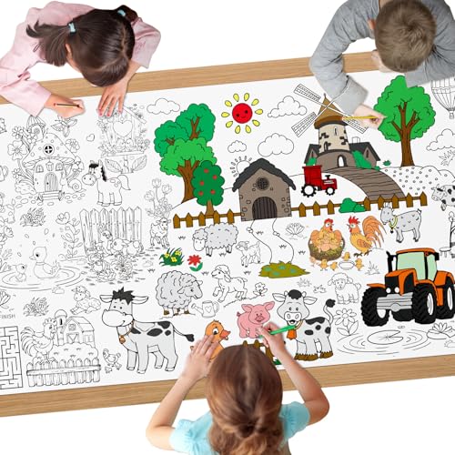 AYESY Nappe à Colorier pour Amis，180 * 76cm Ranch Papier Dessin Géant Coloriage Affiche Jeux d'anniversaire, Activités pour Réunion