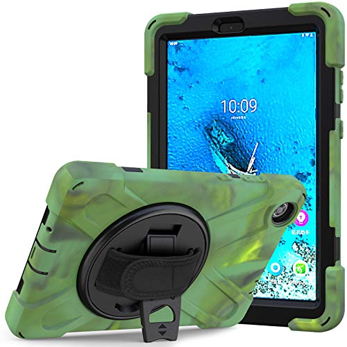 Étui Lenovo Tab M8 camouflage antichoc avec dragonne intégrée pour modèle 8 pouces