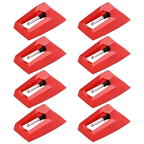 Kqcibz 8Pcs Universal Replacement Stylus Needles Replacement Stylus Needles for Vinyl Record Player, Red, 500392557